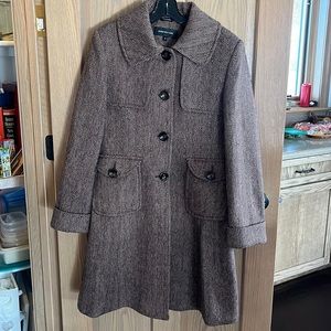 Jones New York brown wool blend coat